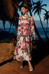 Lase Flower Print Chiffon Maxi Dress