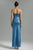 Lorin Water Drop Diamante Metallic Maxi Dress - Blue