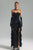 Melissa Strapless Flounced Maxi Dress-Black