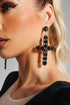 Meryl Diamante Cross Earrings