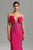 Stephanie Flowers Fishtail Bandage Midi Dress - Pink