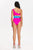 Tine Contrast Color One Shoulder Swimsuit