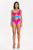 Tine Contrast Color One Shoulder Swimsuit