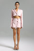 Vali Feather Short Blazer Set - Pink