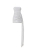 Vali Strapless pleated ribbon mini skirt