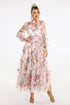 Winona Print Mesh Midi Dress