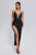 Gini Diamonate Slit Maxi Bandage Dress - Bellabarnett