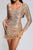 Farrah Feather Sequin Mini Dress - Gold - Bellabarnett