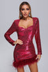 Farrah Feather Sequin Mini Dress - Pink