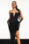 Yamia Strapless Feather Sequin Maxi Dress