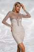 Niava Rhinestone Mesh Mini Bandage Dress