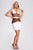 Verree Deep V-neck Bandage Dress - White & Brown