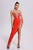 Porsha Diamonate Strapless Maxi Bandage Dress - Red