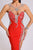 Porsha Diamonate Strapless Maxi Bandage Dress - Red