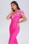 Patent Feather Midi Bandage Dress