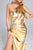 Mishra One Shoulder Metallic Dress