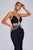 Lape Rhinestone Slit Maxi Bandage Dress