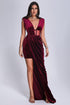 Saffron Velvet Maxi Dress - Red