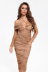 Asta Lace Mesh Lace Midi Dress