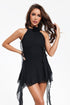 Bodil Black Rose Mesh Mini Dress