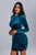 Brinley Blue Velvet Drape Dress - Blue - Bellabarnett