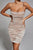 Caity Embellished Bodycon Dress - Champagne - Bellabarnett