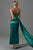 Haliya Crystallized Corset High Slit Gown - Green - Bellabarnett