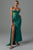 Haliya Crystallized Corset High Slit Gown - Green - Bellabarnett