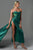 Haliya Crystallized Corset High Slit Gown - Green - Bellabarnett