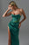 Haliya Crystallized Corset High Slit Gown - Green - Bellabarnett