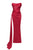 Haliya Crystallized Corset High Slit Gown - Red - Bellabarnett