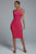 Janan One Shoulder Midi Bandage Dress - Hot Pink - Bellabarnett