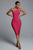 Janan One Shoulder Midi Bandage Dress - Hot Pink - Bellabarnett