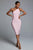 Janan One Shoulder Midi Bandage Dress - Pink - Bellabarnett