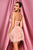 Lalia Pink Sequin Feather Mini Dress