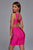 Laurel Deep V-neck Cocktail Dress - Hot Pink - Bellabarnett