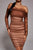 Rowena Ruched Mesh Bandage Midi Dress - Bellabarnett