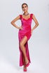 Sharina High Slit Velvet Dress