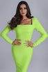 Tumajina Square Neck Midi Bandage Dress