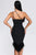 Rate Feather One Shoulder Midi Dress - Black - Bellabarnett