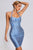 Halter Black Metallic Bandage Dress - Blue - Bellabarnett