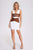 Verree Deep V-neck Bandage Dress - White & Brown