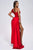 Colia Diamomate Mesh Corset Satin Maxi Dress - Red