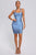 Halter Black Metallic Bandage Dress - Blue - Bellabarnett