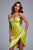 Rulia Lemon Satin Corset Dress with Crystals - Bellabarnett