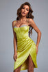 Rulia Lemon Satin Corset Dress with Crystals
