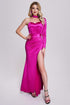 Neal Satin One Shoulder Maxi Dress