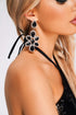 Eleonor Black Flower Diamonate Earrings