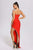 Porsha Diamonate Strapless Maxi Bandage Dress - Red