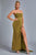 Lamva Corset Velvet Slit Maxi Dress - Yellow - Bellabarnett